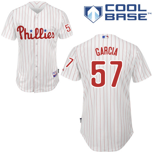 Luis Garcia #57 MLB Jersey-Philadelphia Phillies Men's Authentic Home White Cool Base Baseball Jersey
